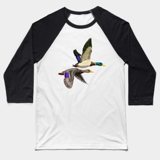 Mallard ducks in flight Baseball T-Shirt